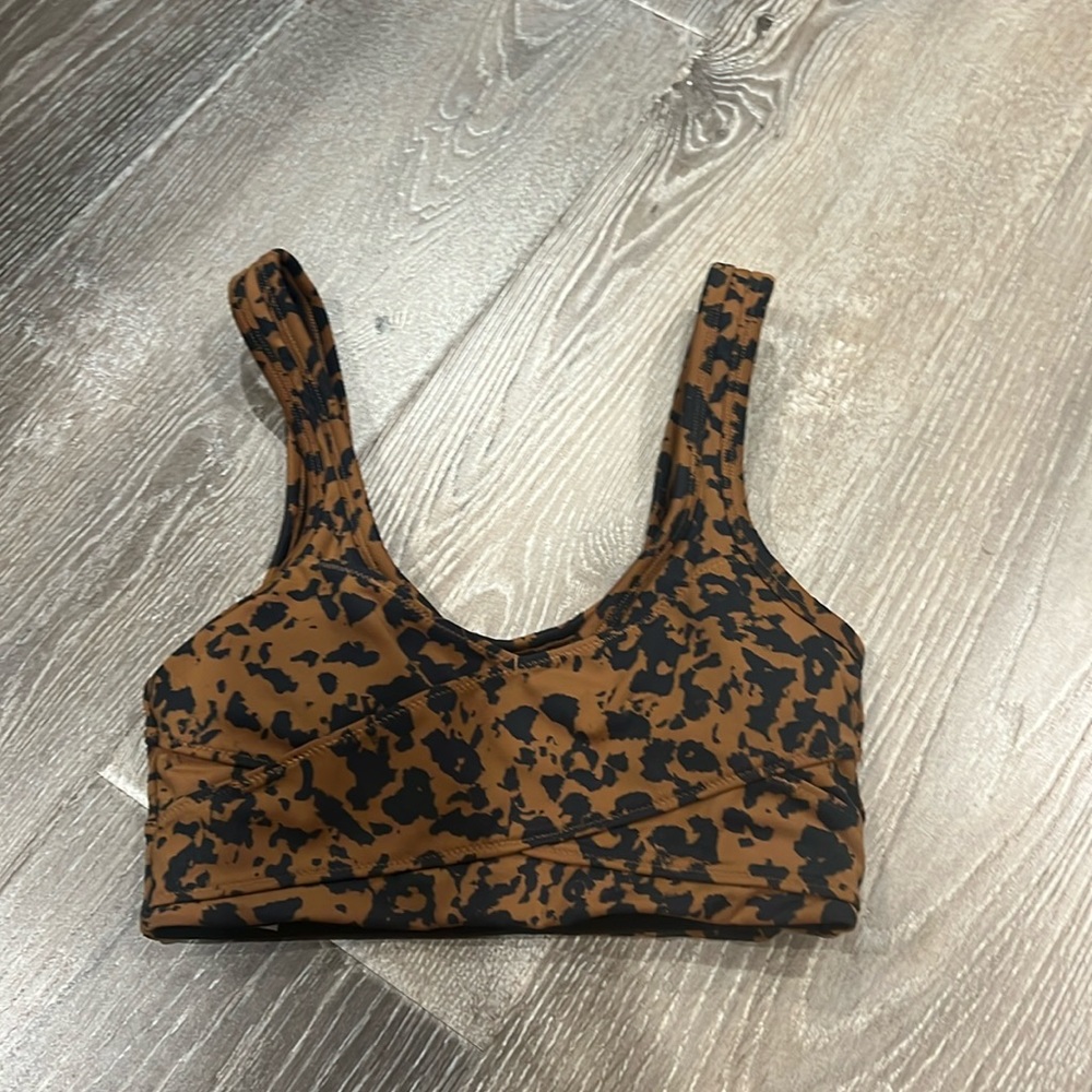 Varley Brown and Black Sports Bra